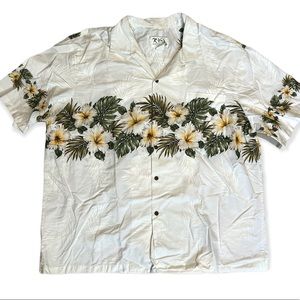 Mens Hawaiian Button Down Cotton Shirt